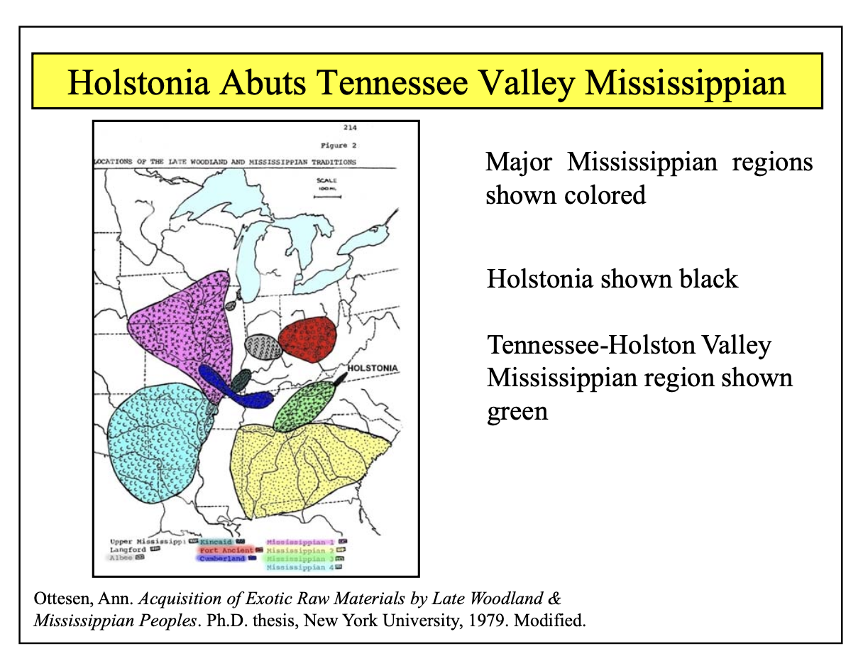 Geographic map showing locations of Mississippian-era artifacts found across Southwest Virginia’s archaeological sites - Holstonia.co
