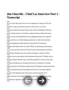 Thumbnail - Complete four-part interview transcript - Chief Lee Vest Interview Series: Oral History of the Remnant Yuchi Nation